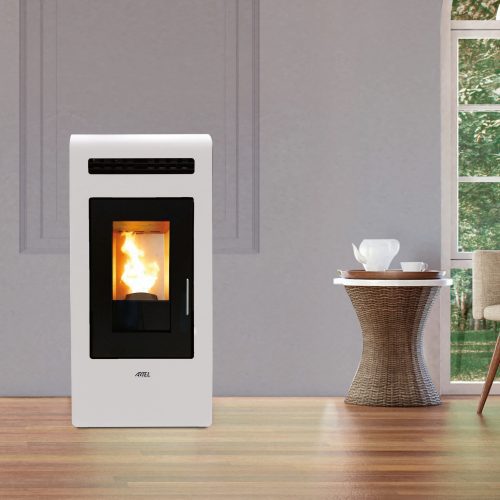 ARTEL Cayenne Class 8kW, White — 8 kW wood pellet stove sold by Ray Wood Exploatare