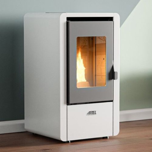 ARTEL Petite 6kW, White — 6 kW wood pellet stove sold by Ray Wood Exploatare