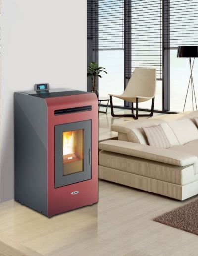 Kalor Mia 16 Air Stove, 16kW — 16 kW wood pellet stove sold by Ray Wood Exploatare